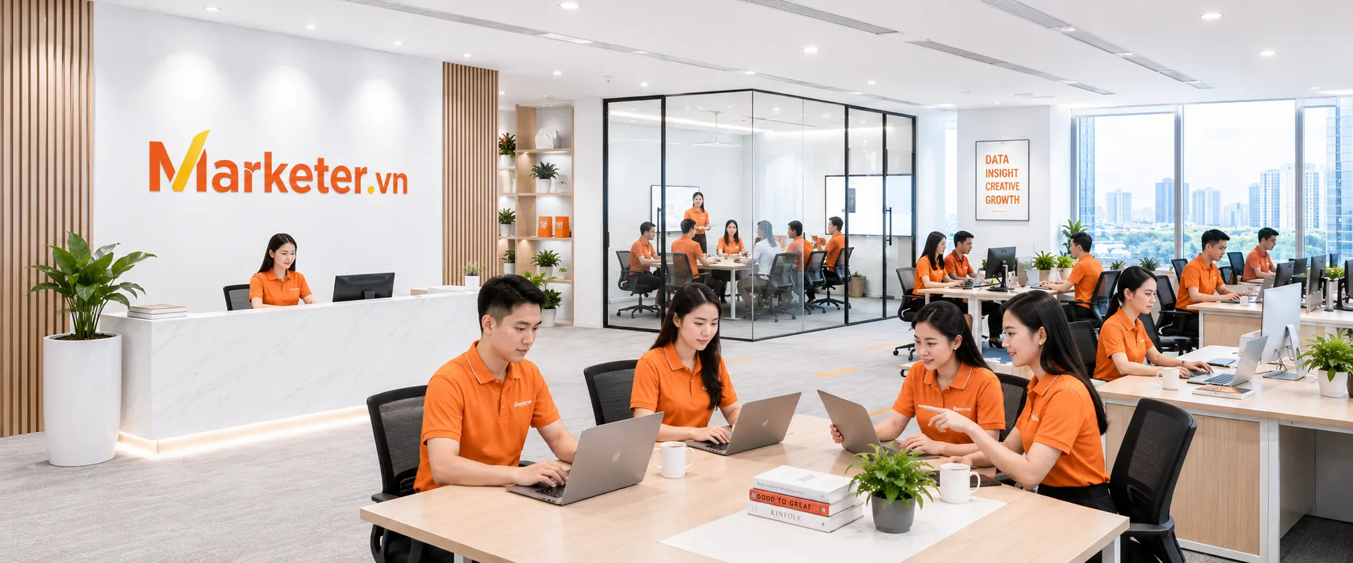 Click để chọn ảnh — bấm “Thay ảnh” mới mở Media Library Học viên Marketer.vn học marketing tại lớp và thực hành cùng đội nhóm
