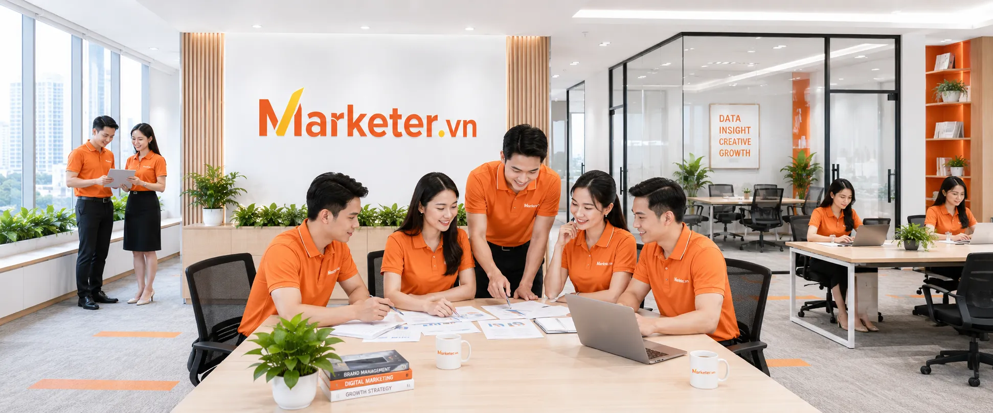 Hình ảnh học viên và đội ngũ Marketer.vn